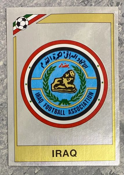 1986 MEXICO WORLD CUP PANINI ORIGINAL UNUSED STICKER IRAQ BADGE 100