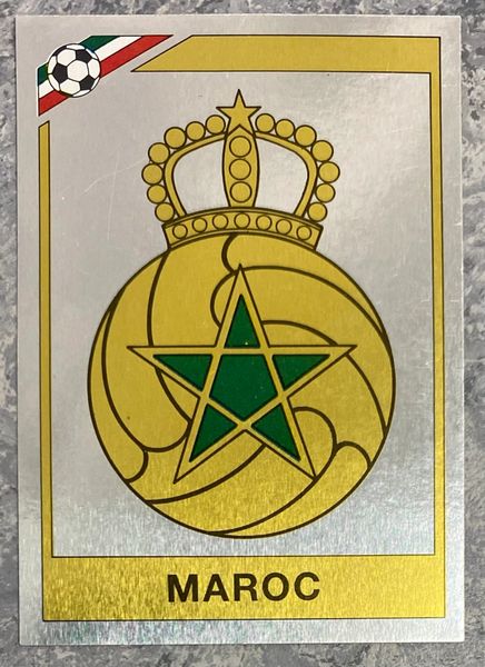 1986 MEXICO WORLD CUP PANINI ORIGINAL UNUSED STICKER MOROCCO BADGE 418