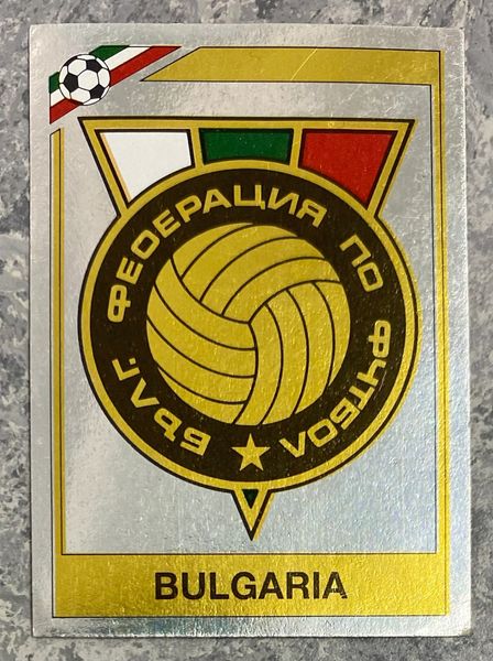 1986 MEXICO WORLD CUP PANINI ORIGINAL UNUSED STICKER BULGARIA BADGE 54