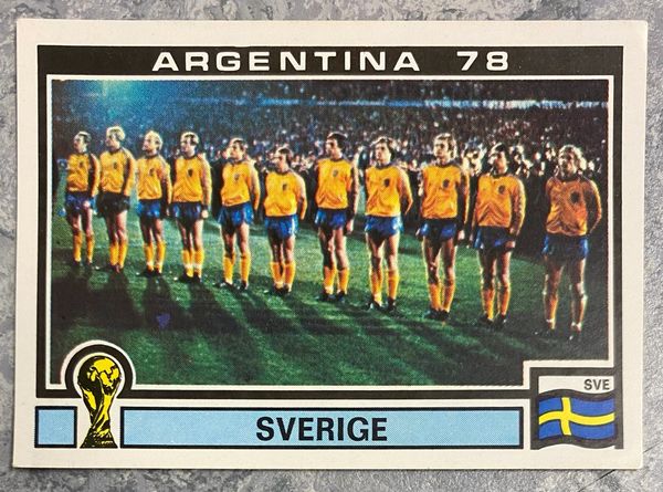 1978 ARGENTINA WORLD CUP PANINI ORIGINAL UNUSED STICKER SWEDEN TEAM GROUP 224