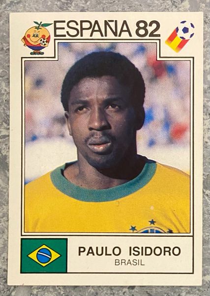 1982 ESPANA WORLD CUP PANINI ORIGINAL UNUSED STICKER PAULO ISIDORO BRAZIL 377