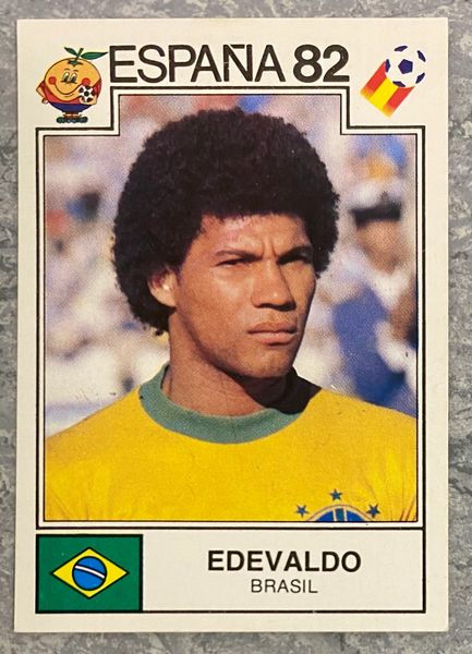 1982 ESPANA WORLD CUP PANINI ORIGINAL UNUSED STICKER EDEVALDO BRAZIL 367
