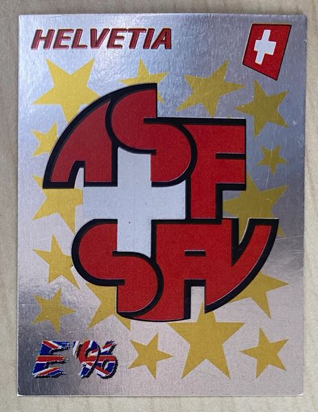 1996 PANINI EURO 96 ORIGINAL UNUSED STICKER SWITZERLAND BADGE 55