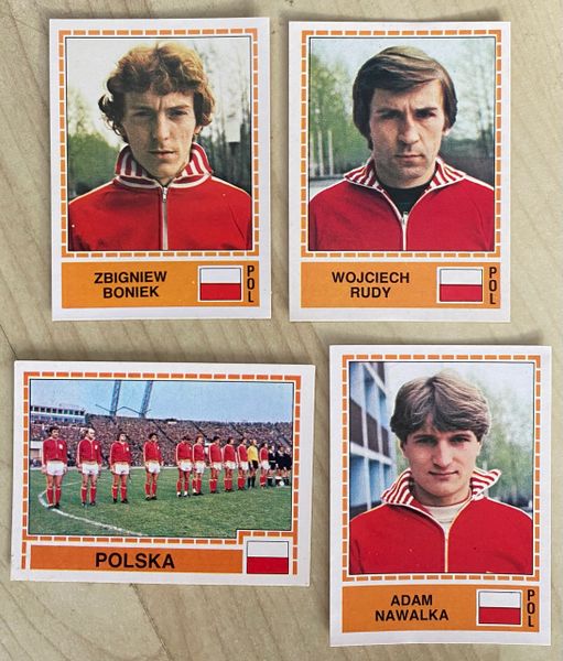 4X 1980 PANINI EUROPA 80 ITALY ORIGINAL UNUSED STICKERS POLAND TEAM BONIEK RUDY NAWALKA