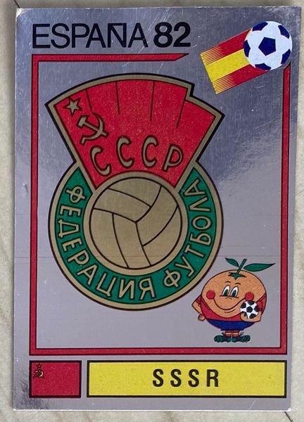 1982 ESPANA WORLD CUP PANINI ORIGINAL UNUSED STICKER SOVIET UNION BADGE 382