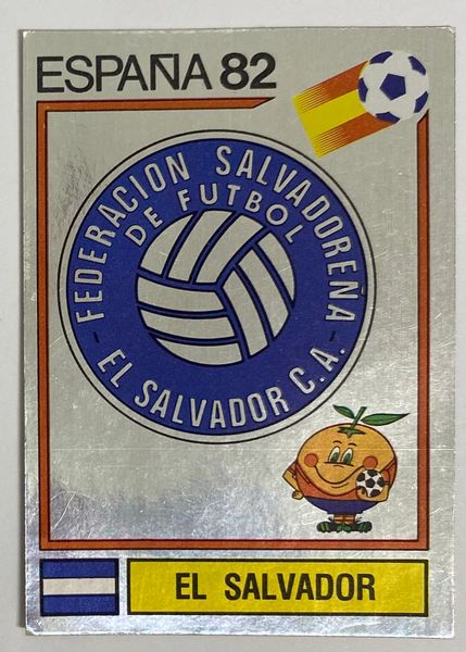 1982 ESPANA WORLD CUP PANINI ORIGINAL UNUSED STICKER EL SALVADOR BADGE 218