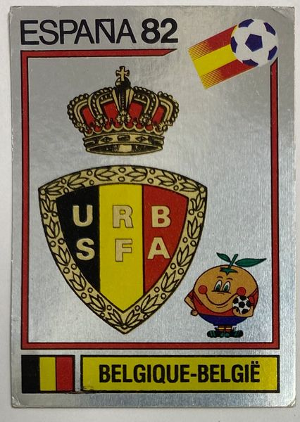 1982 ESPANA WORLD CUP PANINI ORIGINAL UNUSED STICKER BELGIUM BADGE 200