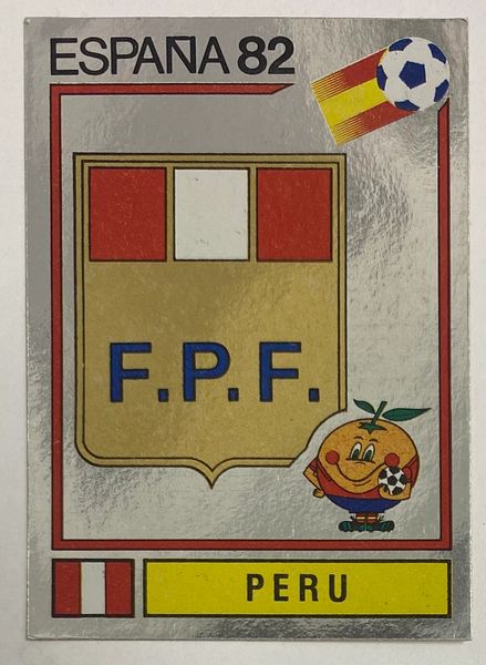 1982 ESPANA WORLD CUP PANINI ORIGINAL UNUSED STICKER PERU BADGE 72