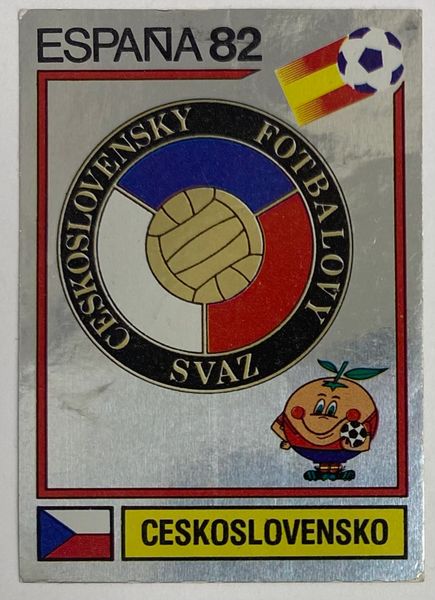 1982 ESPANA WORLD CUP PANINI ORIGINAL UNUSED STICKER CZECHOSLOVAKIA BADGE 256