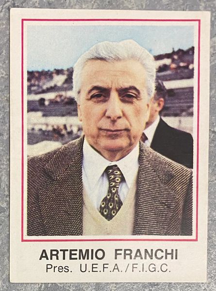 1980 PANINI EUROPA 80 ITALY ORIGINAL UNUSED STICKER UEFA PRSIDENT ARTEMIO FRANCHI 20