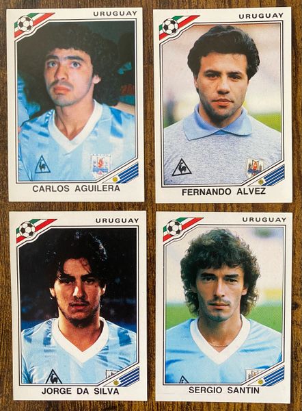 4 X 1986 MEXICO 86 WORLD CUP PANINI ORIGINAL UNUSED STICKERS PLAYERS URUGUAY