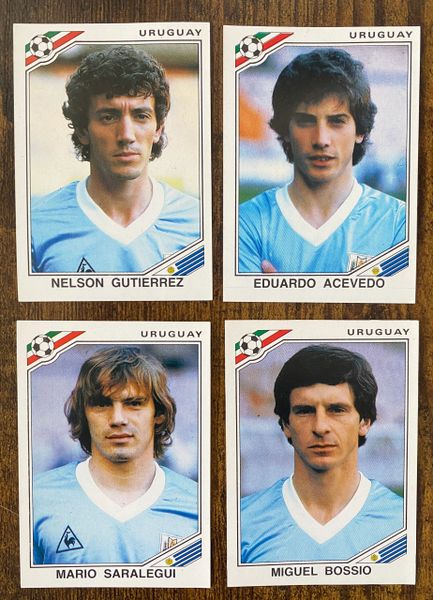 4 X 1986 MEXICO 86 WORLD CUP PANINI ORIGINAL UNUSED STICKERS PLAYERS URUGUAY