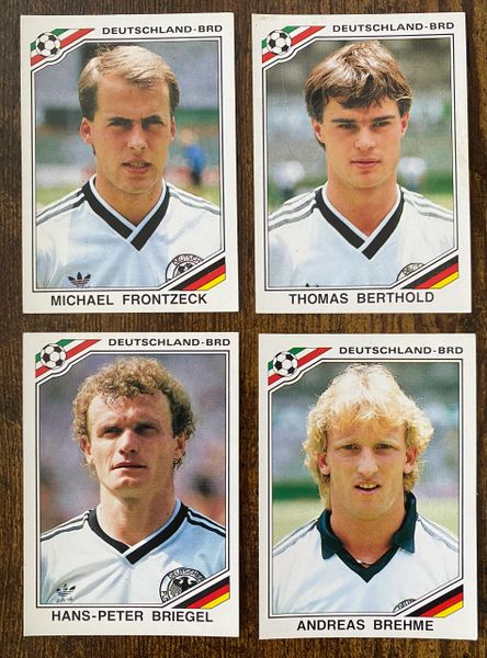4 X 1986 MEXICO 86 WORLD CUP PANINI ORIGINAL UNUSED STICKERS PLAYERS WEST GERMANY DEUTSCHLAND BRD