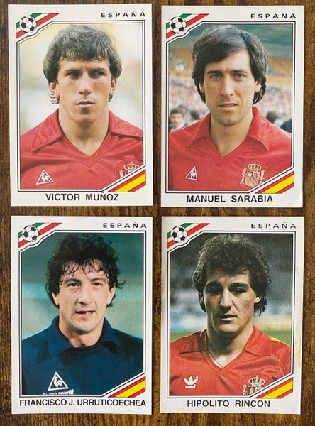 4 X 1986 MEXICO 86 WORLD CUP PANINI ORIGINAL UNUSED STICKERS PLAYERS SPAIN ESPANA