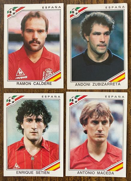 4 X 1986 MEXICO 86 WORLD CUP PANINI ORIGINAL UNUSED STICKERS PLAYERS SPAIN ESPANA