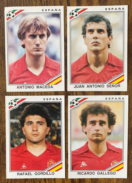 4 X 1986 MEXICO 86 WORLD CUP PANINI ORIGINAL UNUSED STICKERS PLAYERS SPAIN ESPANA