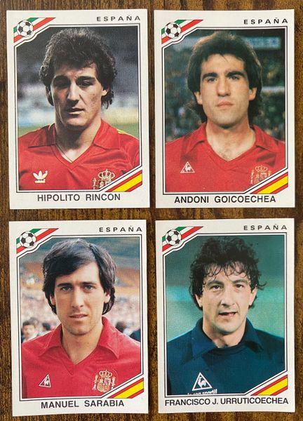 4 X 1986 MEXICO 86 WORLD CUP PANINI ORIGINAL UNUSED STICKERS PLAYERS SPAIN ESPANA