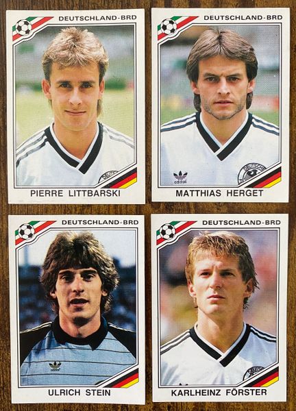 4 X 1986 MEXICO 86 WORLD CUP PANINI ORIGINAL UNUSED STICKERS PLAYERS WEST GERMANY DEUTSCHLAND BRD