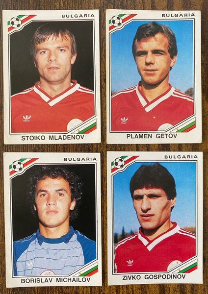 4 X 1986 MEXICO 86 WORLD CUP PANINI ORIGINAL UNUSED STICKERS PLAYERS BULGARIA