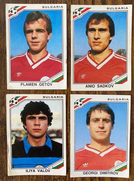 4 X 1986 MEXICO 86 WORLD CUP PANINI ORIGINAL UNUSED STICKERS PLAYERS BULGARIA