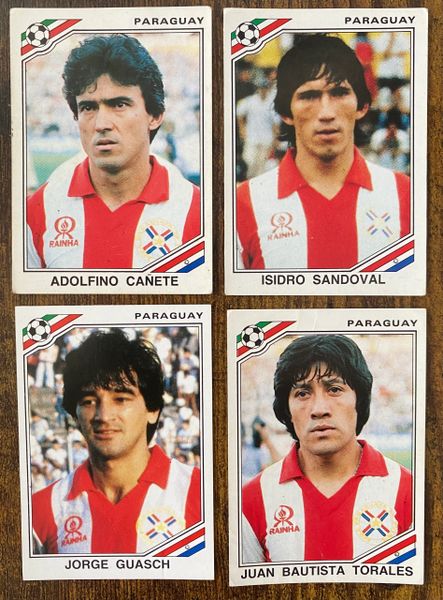 4 X 1986 MEXICO 86 WORLD CUP PANINI ORIGINAL UNUSED STICKERS PLAYERS PARAGUAY