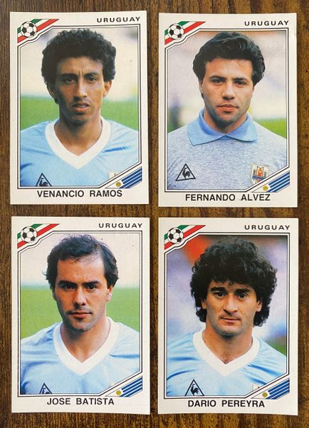 4 X 1986 MEXICO 86 WORLD CUP PANINI ORIGINAL UNUSED STICKERS PLAYERS URUGUAY