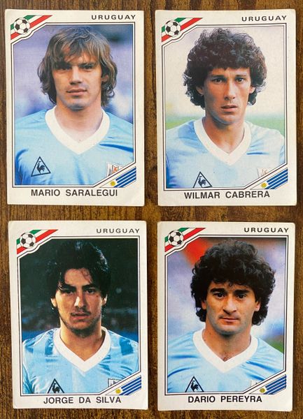 4 X 1986 MEXICO 86 WORLD CUP PANINI ORIGINAL UNUSED STICKERS PLAYERS URUGUAY