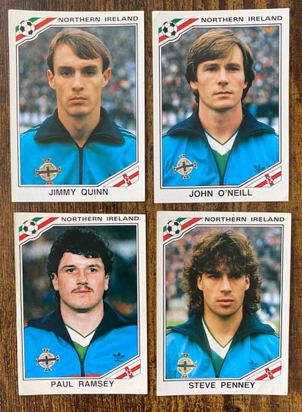 4 X 1986 MEXICO 86 WORLD CUP PANINI ORIGINAL UNUSED STICKERS PLAYERS NORTHERN IRELAND