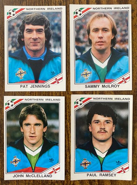 4 X 1986 MEXICO 86 WORLD CUP PANINI ORIGINAL UNUSED STICKERS PLAYERS NORTHERN IRELAND