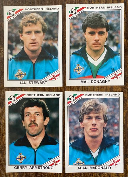 4 X 1986 MEXICO 86 WORLD CUP PANINI ORIGINAL UNUSED STICKERS PLAYERS NORTHERN IRELAND