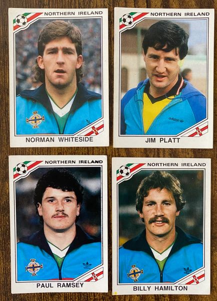 4 X 1986 MEXICO 86 WORLD CUP PANINI ORIGINAL UNUSED STICKERS PLAYERS NORTHERN IRELAND