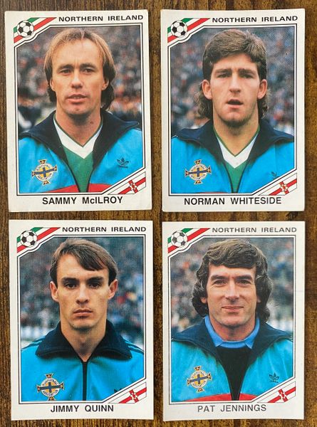 4 X 1986 MEXICO 86 WORLD CUP PANINI ORIGINAL UNUSED STICKERS PLAYERS NORTHERN IRELAND