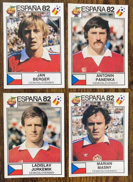 4 X 1982 ESPANA 82 WORLD CUP PANINI ORIGINAL UNUSED STICKERS PLAYERS CZECHOSLOVAKIA