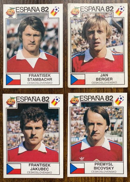 4 X 1982 ESPANA 82 WORLD CUP PANINI ORIGINAL UNUSED STICKERS PLAYERS CZECHOSLOVAKIA