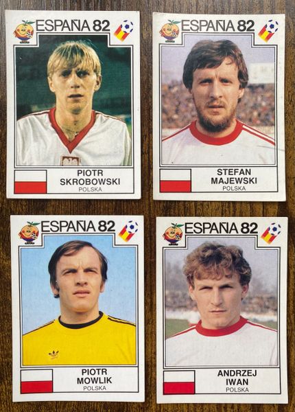 4 X 1982 ESPANA 82 WORLD CUP PANINI ORIGINAL UNUSED STICKERS PLAYERS POLAND POLSKA