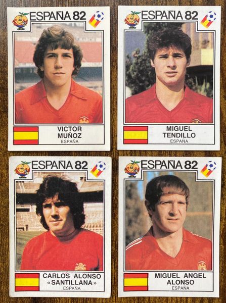 4 X 1982 ESPANA 82 WORLD CUP PANINI ORIGINAL UNUSED STICKERS PLAYERS SPAIN