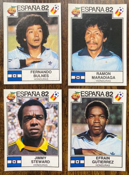 4 X 1982 ESPANA 82 WORLD CUP PANINI ORIGINAL UNUSED STICKERS PLAYERS HONDURAS