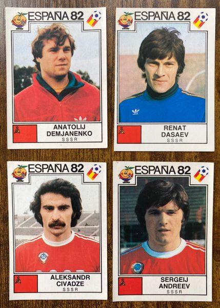 4 X 1982 ESPANA 82 WORLD CUP PANINI ORIGINAL UNUSED STICKERS PLAYERS SOVIET UNION