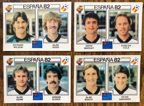 4 X 1982 ESPANA 82 WORLD CUP PANINI ORIGINAL UNUSED STICKERS PLAYERS NEW ZEALAND