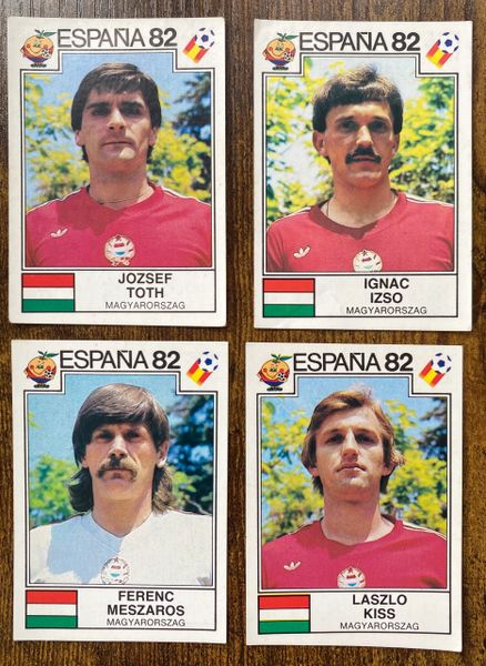 4 X 1982 ESPANA 82 WORLD CUP PANINI ORIGINAL UNUSED STICKERS PLAYERS HUNGARY MAGYARORSZAG