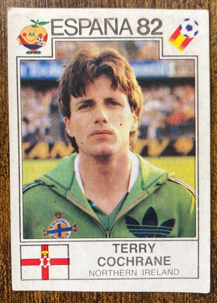 1982 SPAIN ESPANA 82 WORLD CUP PANINI ORIGINAL UNUSED STICKER TERRY COCHRANE NORTHERN IRELAND 341