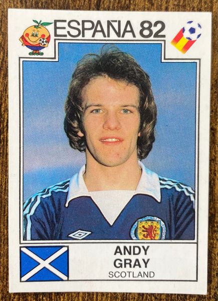 1982 SPAIN ESPANA 82 WORLD CUP PANINI ORIGINAL UNUSED STICKER ANDY GRAY SCOTLAND 416