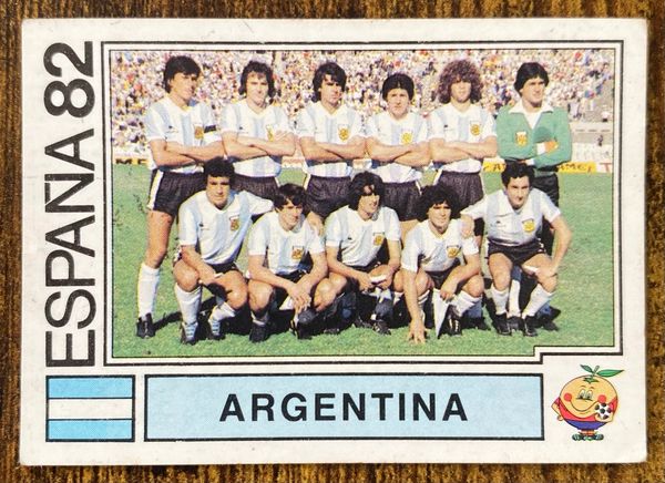 1982 ESPANA WORLD CUP PANINI ORIGINAL UNUSED STICKER ARGENTINA TEAM GROUP 165