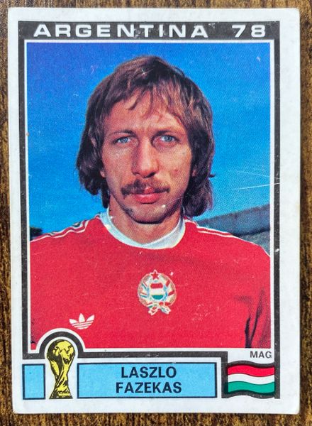 1978 ARGENTINA WORLD CUP PANINI ORIGINAL UNUSED STICKER HUNGARY LASZLO FAZEKAS 74