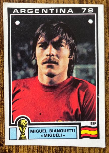 1978 ARGENTINA WORLD CUP PANINI ORIGINAL UNUSED STICKER ESPANA SPAIN MIGUEL BIANQUETTI *MIGUELI* 209