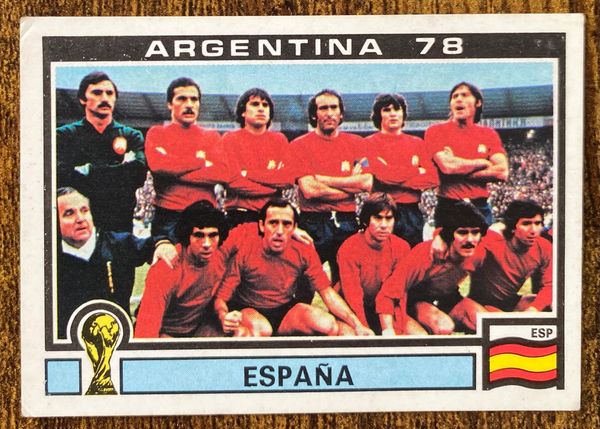 1978 ARGENTINA WORLD CUP PANINI ORIGINAL UNUSED STICKER ESPANA SPAIN TEAM GROUP 206