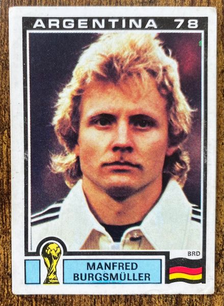 1978 ARGENTINA WORLD CUP PANINI ORIGINAL UNUSED STICKER WEST GERMANY MANFRED BURGSMULLER 145