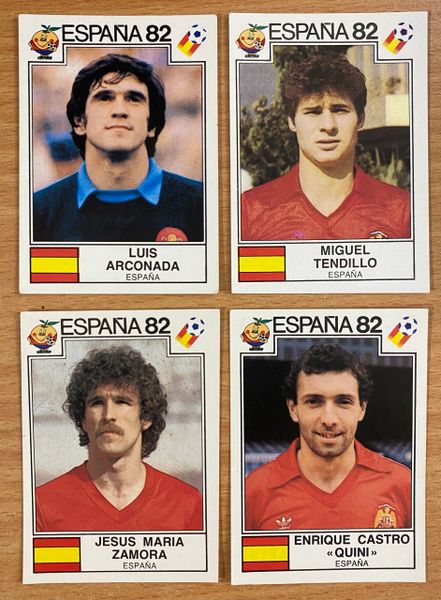 4 X 1982 ESPANA 82 WORLD CUP PANINI ORIGINAL UNUSED STICKERS PLAYERS SPAIN