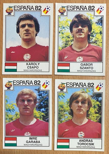 4 X 1982 ESPANA 82 WORLD CUP PANINI ORIGINAL UNUSED STICKERS PLAYERS HUNGARY MAGYARORSZSAG