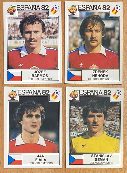 4 X 1982 ESPANA 82 WORLD CUP PANINI ORIGINAL UNUSED STICKERS PLAYERS CZECHOSLOVAKIA